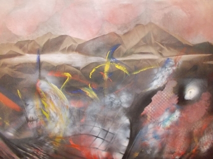 O.T. 1993, Acryl / Leinen, 124 x 88 cm